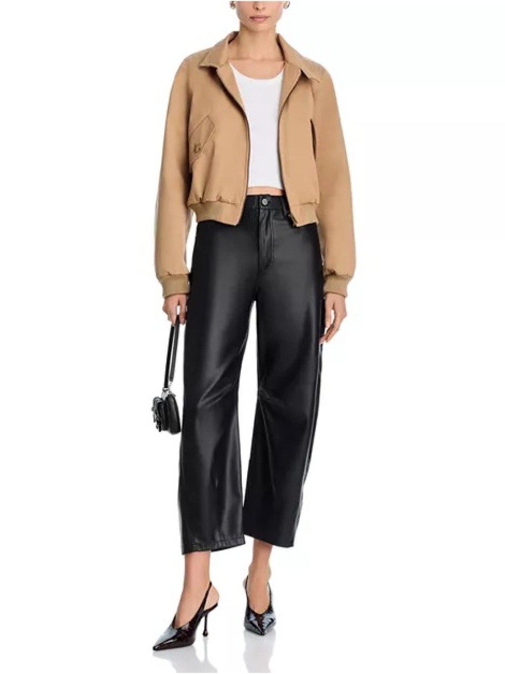 BLANKNYC Faux Leather Barrel Leg Pants Vegan Pleather 24 00